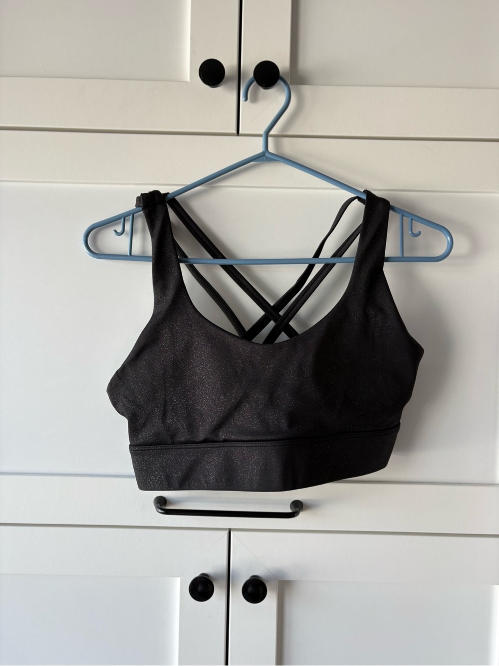 Black Strappy Sports Bra - Supportive Women's Activewear